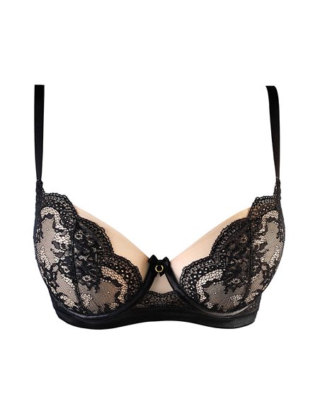 Soutien-gorge tulle et dentelle noir V-10711 - Axami