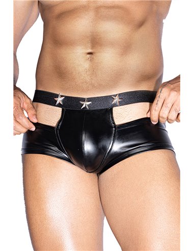 Boxer sexy noir avec ouvertures  - J Lingerie