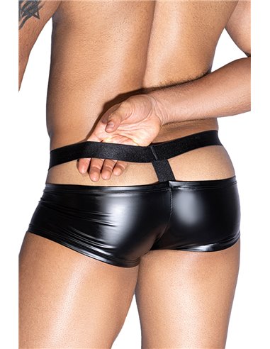 Boxer sexy noir avec ouvertures  - J Lingerie