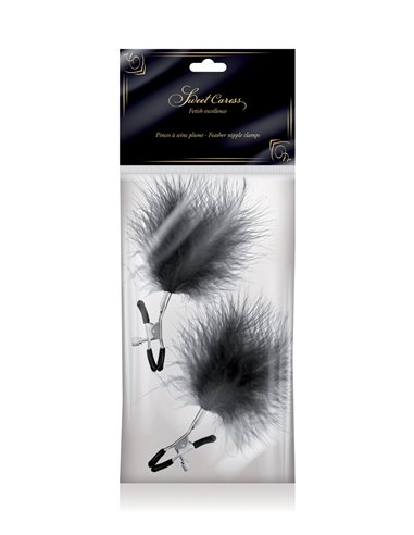 Pinces à seins plumeau - noir