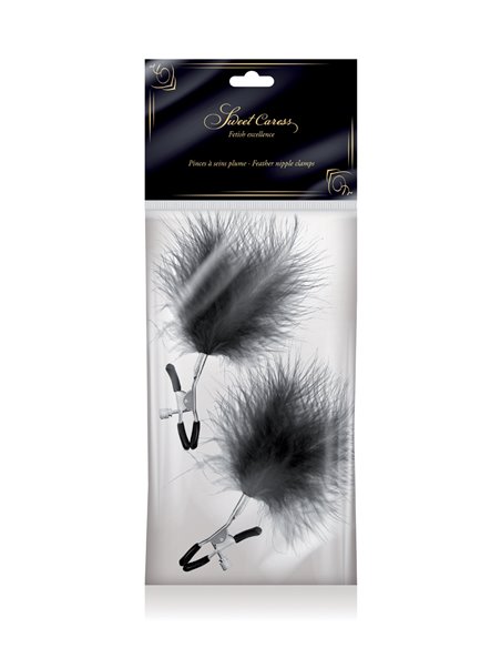Pinces à seins plumeau - noir