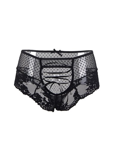 Tanga sexy noir à laçage