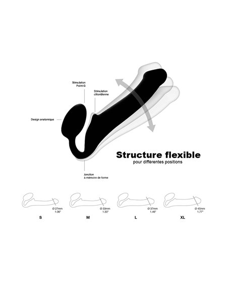 Gode ceinture strap-on noir XL