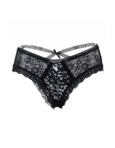 Tanga noir en dentelle fine 2