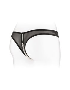 String ouvert avec perles Sophie - noir 2