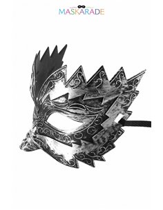 Masque semi-rigide argenté Don Giovanni 2