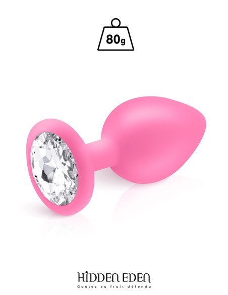 Plug bijou silicone rose L - Hidden Eden