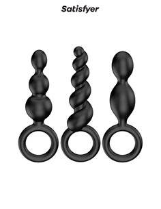 Set de 3 plugs noirs Booty Call - Satisfyer 2