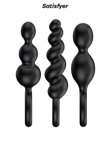 Set de 3 plugs noirs Booty Call - Satisfyer