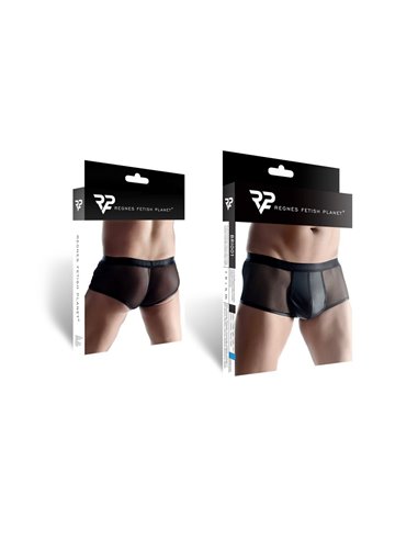 Boxer noir wetlook et mesh - Regnes