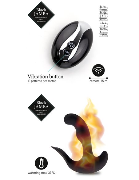 Stimulateur anal vibrant télécommandé unisexe - Black Jamba