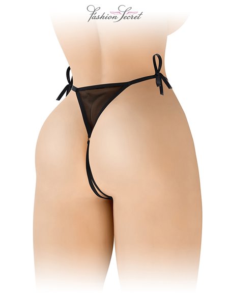 String noir ouvert à nouer Stella - Fashion Secret