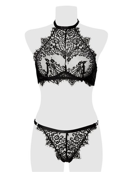 Ensemble bustier et string dentelle - Grey Velvet