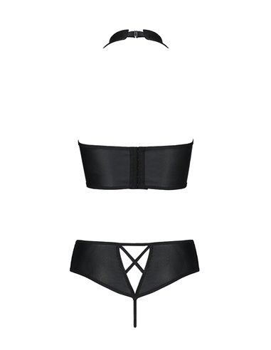Bustier et string faux cuir Nancy - Passion