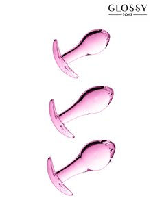 Set 3 plugs anal en verre Glossy Toys n° 17 Pink