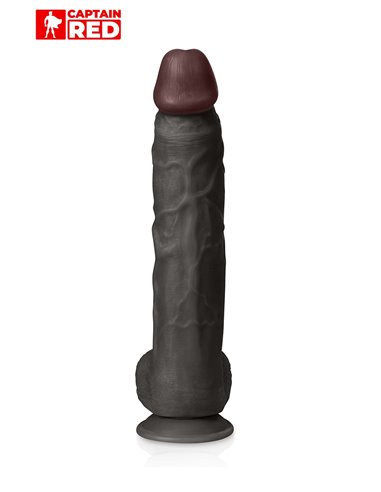 Gode XXL Prodigy Black 32 x 6 cm - Captain Red