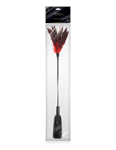 Tapette à plumes rouges et noires - Sweet caress