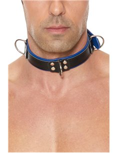 Collier Bondage Deluxe bleu et noir - Ouch! 2