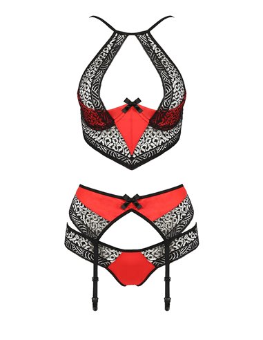 Ensemble à jarretelles Scarlet rouge - Passion