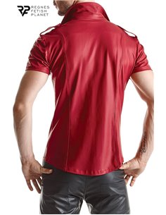 Chemise manches courtes wetlook rouge Carlo - Regnes 2