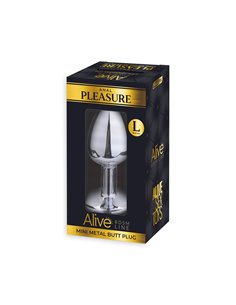 Plug métal bijou transparent L - Alive 2