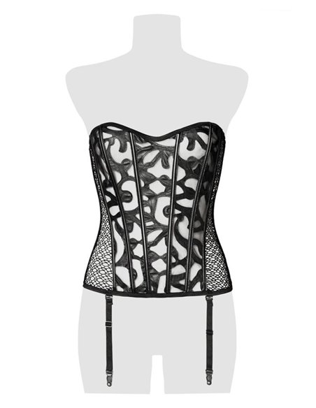 Corset bustier à jarretelles - Grey Velvet