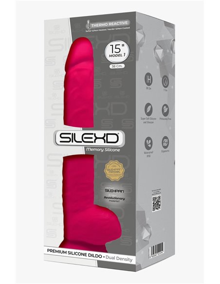 Gode XXL double densité Rose 38 x 7 cm - SilexD