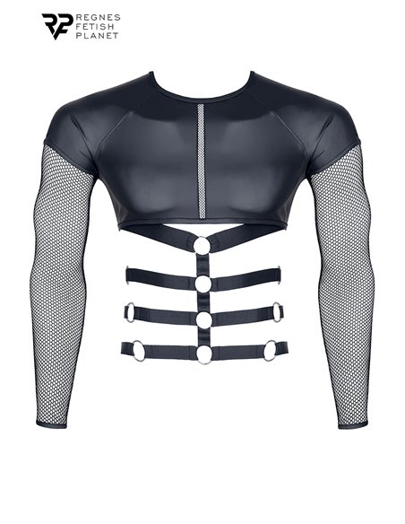 T-shirt harnais wetlook et maille - Regnes